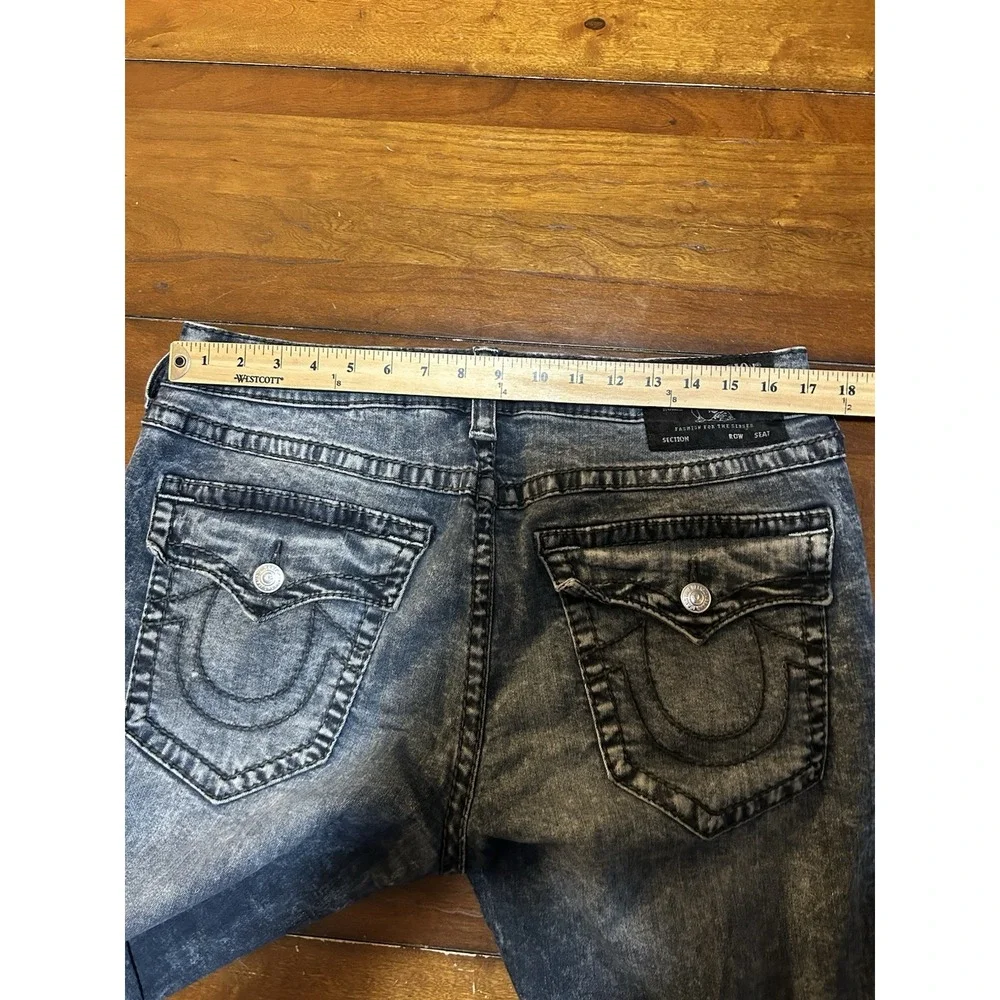True Religion Geno Relaxed Skinny W Flap Men's 34x33 Jeans Blue Stretch